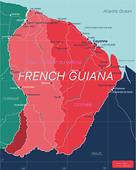 Image showing French Guiana country detailed editable map