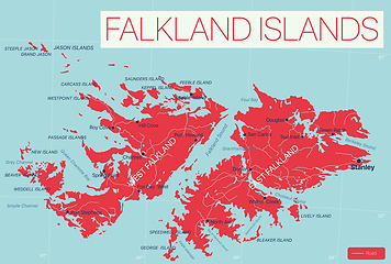 Image showing Falkland Islands detailed editable map