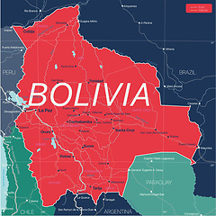 Image showing Bolivia country detailed editable map