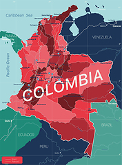 Image showing Columbia country detailed editable map