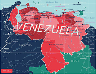 Image showing Venezuela country detailed editable map