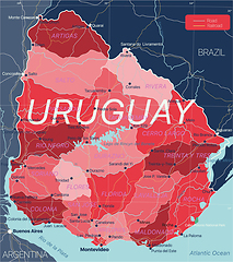 Image showing Uruguay country detailed editable map