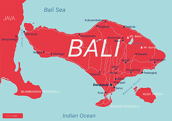 Image showing Bali country detailed editable map