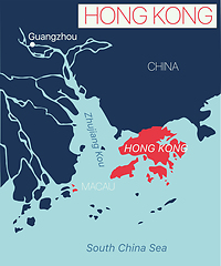 Image showing Hong Kong detailed editable map