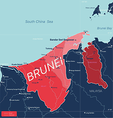 Image showing Brunei country detailed editable map