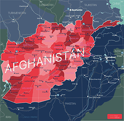 Image showing Afghanistan country detailed editable map