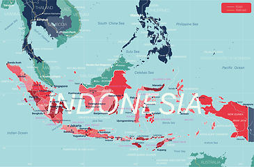 Image showing Indonesia country detailed editable map