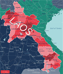 Image showing Laos country detailed editable map