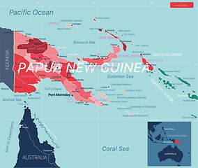 Image showing Papua New Guinea country detailed editable map