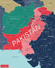 Image showing Pakistan country detailed editable map