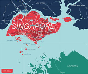 Image showing Singapore detailed editable map