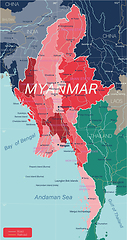 Image showing Myanmar country detailed editable map