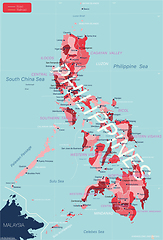 Image showing Philippines country detailed editable map