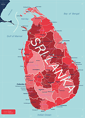 Image showing Sri Lanka detailed editable map