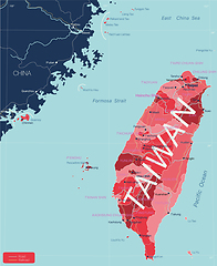 Image showing Taiwan detailed editable map