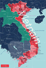 Image showing Vietnam country detailed editable map