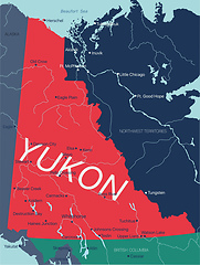 Image showing Yukon Territory vector editable map of the Canada