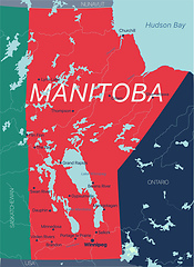 Image showing Manitoba province vector editable map of the Canada