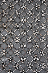 Image showing vintage iron door with circles pattern