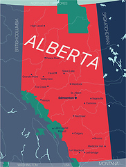 Image showing Alberta province vector editable map of the Canada