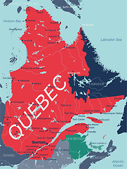 Image showing Quebec province vector editable map of the Canada