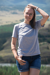 Image showing Woman portrait in Altai mountains