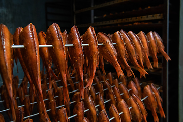 Image showing Smoked fish production concept