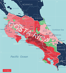Image showing Costa Rica country detailed editable map