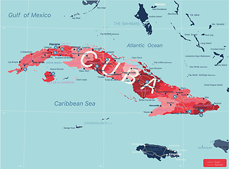 Image showing Cuba country detailed editable map