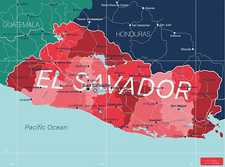 Image showing El Salvador country detailed editable map