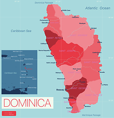 Image showing Dominica country detailed editable map