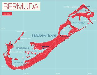 Image showing Bermuda detailed editable map