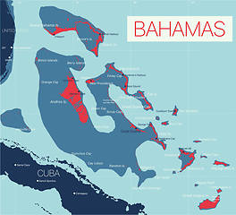 Image showing Bahamas detailed editable map