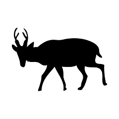 Image showing Muntjac Deer Silhouette