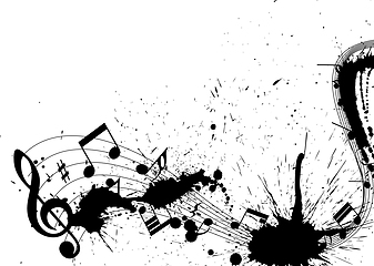 Image showing Grunge Musical Notes Design