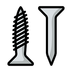 Image showing Icon Of Screw And Nail