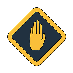 Image showing Icon Of Warning Hand