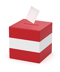 Image showing Ballot box with the flag of Austria