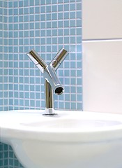 Image showing Interior of bathroom - basin and faucet