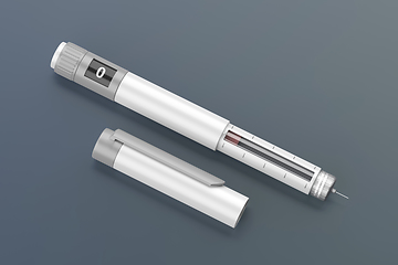 Image showing White insulin injector pen