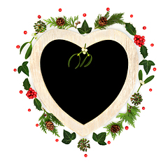 Image showing Romantic Christmas Heart Shape Wreath