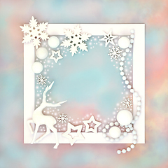 Image showing Fantasy Christmas Magical North Pole Background Border