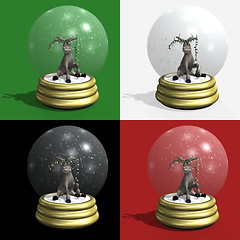 Image showing Christmas Donkey Snow Globes