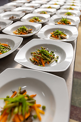 Image showing Original serving of soup in a restaurant.