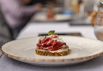 Image showing Thinly sliced prosciutto