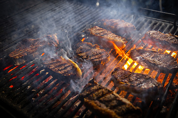 Image showing Sizzling juicy American steak