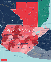 Image showing Guatemala country detailed editable map