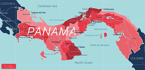 Image showing Panama country detailed editable map