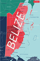 Image showing Belize country detailed editable map