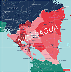Image showing Nicaragua country detailed editable map